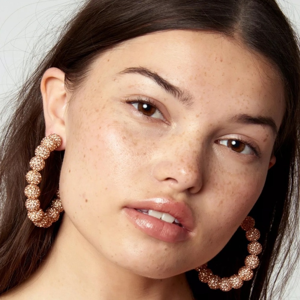 LELE SADOUGHI Peach Blossom Stardust Hoop Earrings